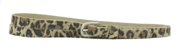 Riem Dames Panterprint - Kleur: Off-White - 100% Echt Leer