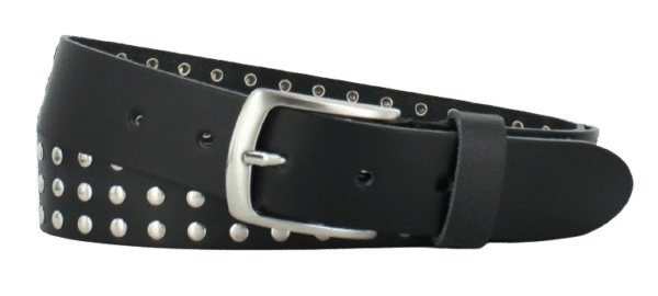 Riem met studs zwart