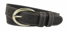 Leren Riem Gouden Gesp - Kleur: Bruin - 100% Echt Leer